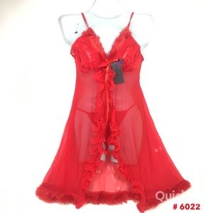 O.S. - NWT 2 pc Red Babydoll Set